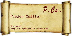 Plajer Csilla névjegykártya